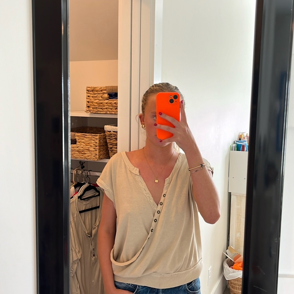 Free people drapy tan top